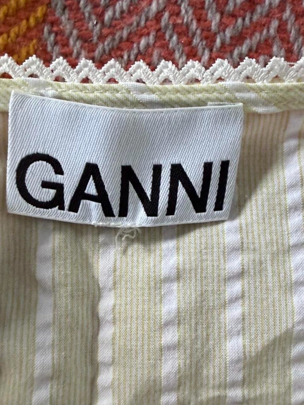 Ganni Seersucker Wrap Top - Picture 3 of 3